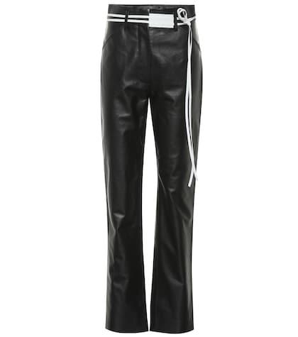 Victoria Beckham Leather Straight Pants