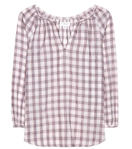 Velvet Taro Cotton Tartan Top