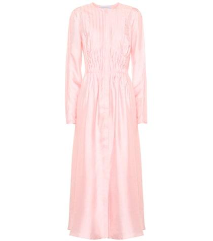 Gabriela Hearst Janis Pleated Silk Midi Dress