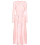 Gabriela Hearst Janis Pleated Silk Midi Dress