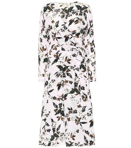 Diane Von Furstenberg Elle Floral Silk Wrap Midi Dress