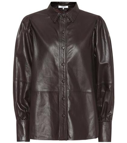 Ganni Rhinehart Leather Shirt