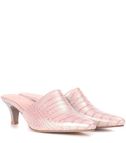 Ganni Andrea Embossed Leather Mules