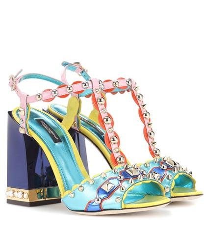 7 For All Mankind Embellished Leather Sandals