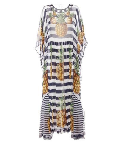 Dolce & Gabbana Printed Silk Kaftan Dress