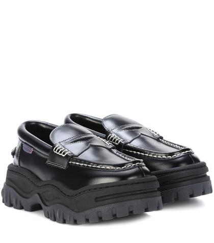Loewe Angelo Platform Leather Loafers