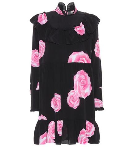 Ganni Fayette Floral-printed Silk Dress
