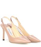Jimmy Choo Erin 85 Leather Sling-back Pumps
