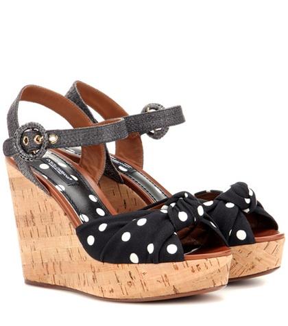 Dolce & Gabbana Polka-dot Wedge Sandals