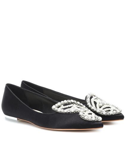 Tod's Bibi Butterfly Satin Ballerinas