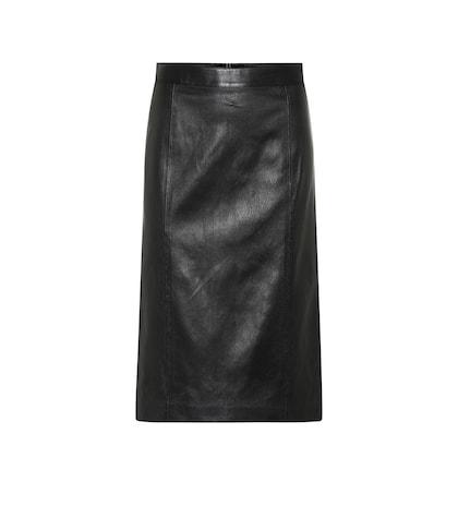 Alexander Mcqueen Elle Stretch Leather Pencil Skirt