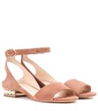 Valentino Lola Pearl Suede Sandals