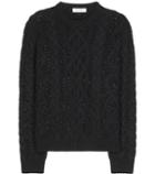 Valentino Crystal-embellished Cable-knit Wool And Cashmere Sweater