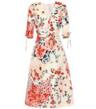Carolina Herrera Floral Silk Midi Dress