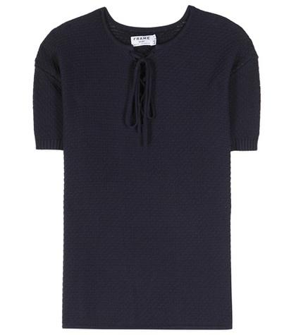 Frame Linen-blend Knit Blouse