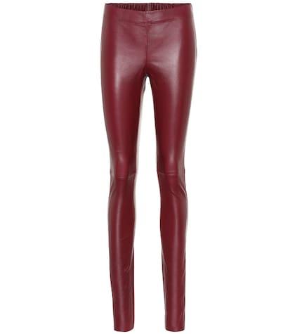 Alexander Mcqueen Mid-rise Leather Leggings