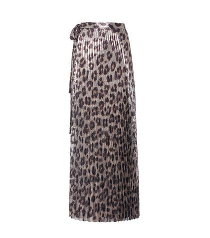 Attico Printed Pleated Wrap Skirt