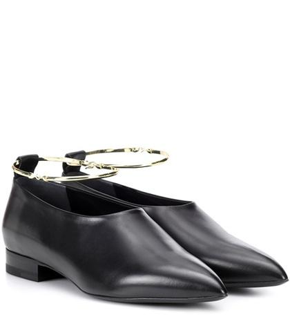 Valentino Ankle-ring Leather Ballerinas