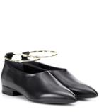 Valentino Ankle-ring Leather Ballerinas