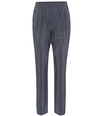 Stella Mccartney Tie Print Pleated Christine Silk Pants
