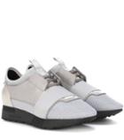 Balenciaga Race Runner Leather And Patent Leather Sneakers