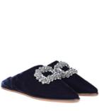 Roger Vivier Bab' Viv' Embellished Velvet Slippers