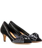 Isabel Marant Panely Embellished Suede And Leather Pumps