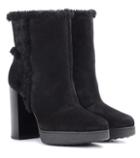 Tod's Shearling-lined Suede Ankle Boots