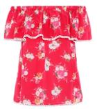 Athena Procopiou Floral-printed Off-the-shoulder Silk Top
