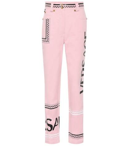 Versace Printed High-rise Straight Jeans