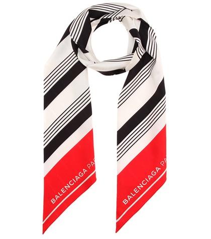 Balenciaga Striped Silk Scarf