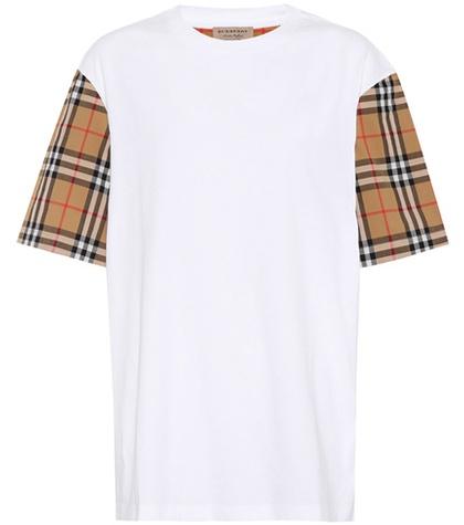 Undercover Check-sleeved Cotton T-shirt