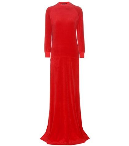 Aquazzura X Juicy Couture Velour Maxi Dress