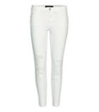 Loro Piana Cropped Low Rise Distressed Skinny Jeans