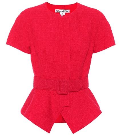 Oscar De La Renta Belted Wool-blend Top