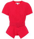 Oscar De La Renta Belted Wool-blend Top