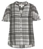 Diane Von Furstenberg Darnley Plaid Silk Blouse