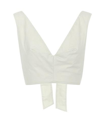 Kalita Bow Tie Cotton Cropped Top