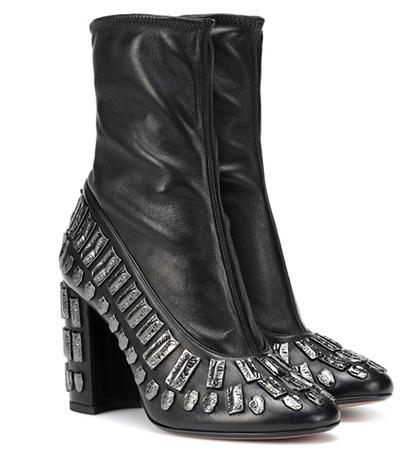 Samuele Failli Bea Embellished Leather Ankle Boots
