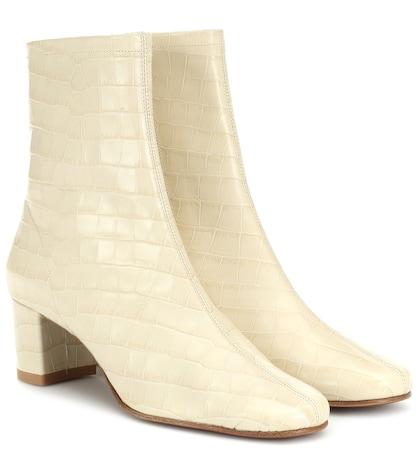 By Far Exclusive To Mytheresa – Sofia Embossed Leather Ankle Boots