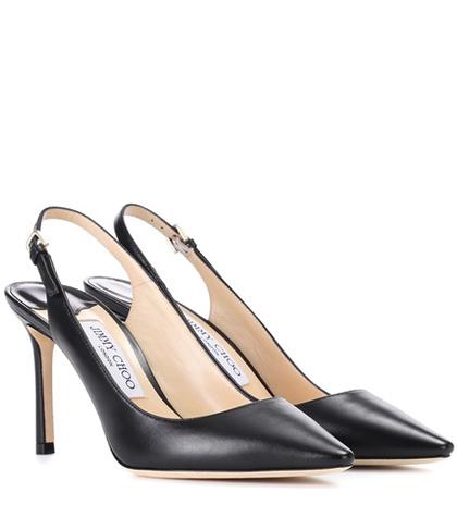 Loro Piana Erin 85 Leather Sling-back Pumps