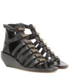 Rick Owens Leather Wedge Sandals