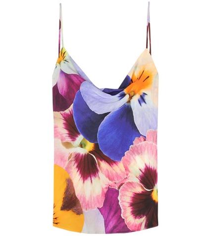 Christopher Kane Floral-printed Silk Camisole
