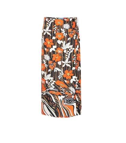 Prada Floral Silk Wrap Skirt