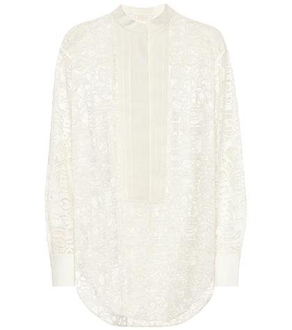 Chlo Logo Cotton-blend Lace Shirt