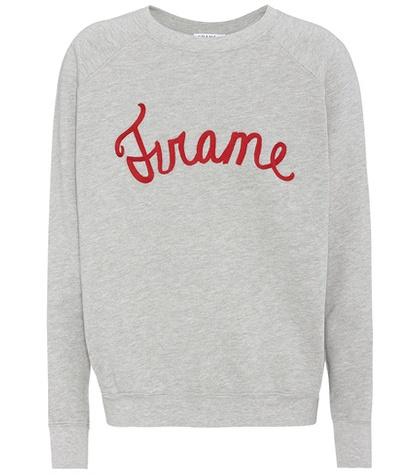 Frame Embroidered Cotton-jersey Sweater