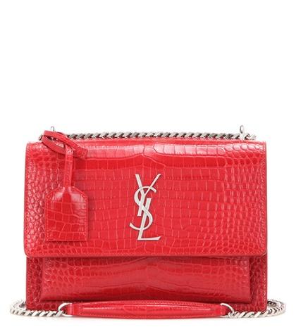 Gianvito Rossi Sunset Monogram Medium Embossed Leather Shoulder Bag
