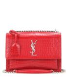 Gianvito Rossi Sunset Monogram Medium Embossed Leather Shoulder Bag