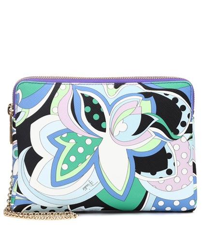 Emilio Pucci Printed Faux Leather Shoulder Bag