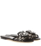 Dolce & Gabbana Bianca Embellished Slip-on Sandals